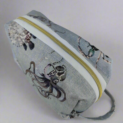 Large Blue Ocean Cosmetic Pouch