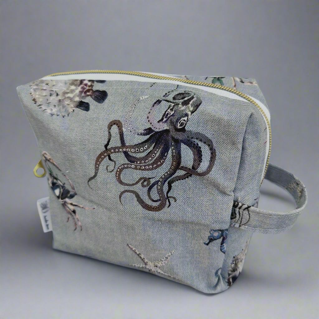 Large Blue Ocean Cosmetic Pouch
