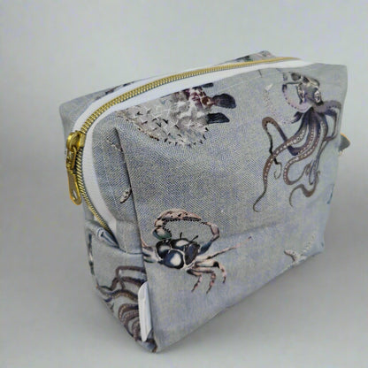 Large Blue Ocean Cosmetic Pouch