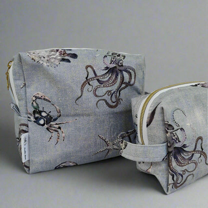 Large Blue Ocean Cosmetic Pouch