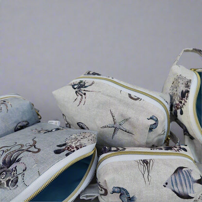 Small Blue Ocean Cosmetic Pouch