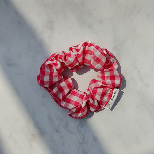 Pink Gingham Scrunchie Regular
