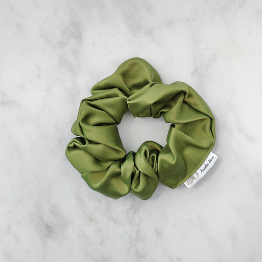 Olive Satin Scrunchie Regular