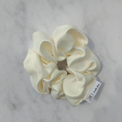 Ivory Satin Scrunchie Large