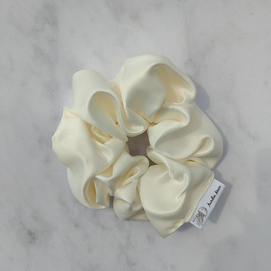 Ivory Satin Scrunchie Large