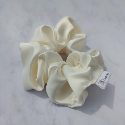 Ivory Satin Scrunchie Large