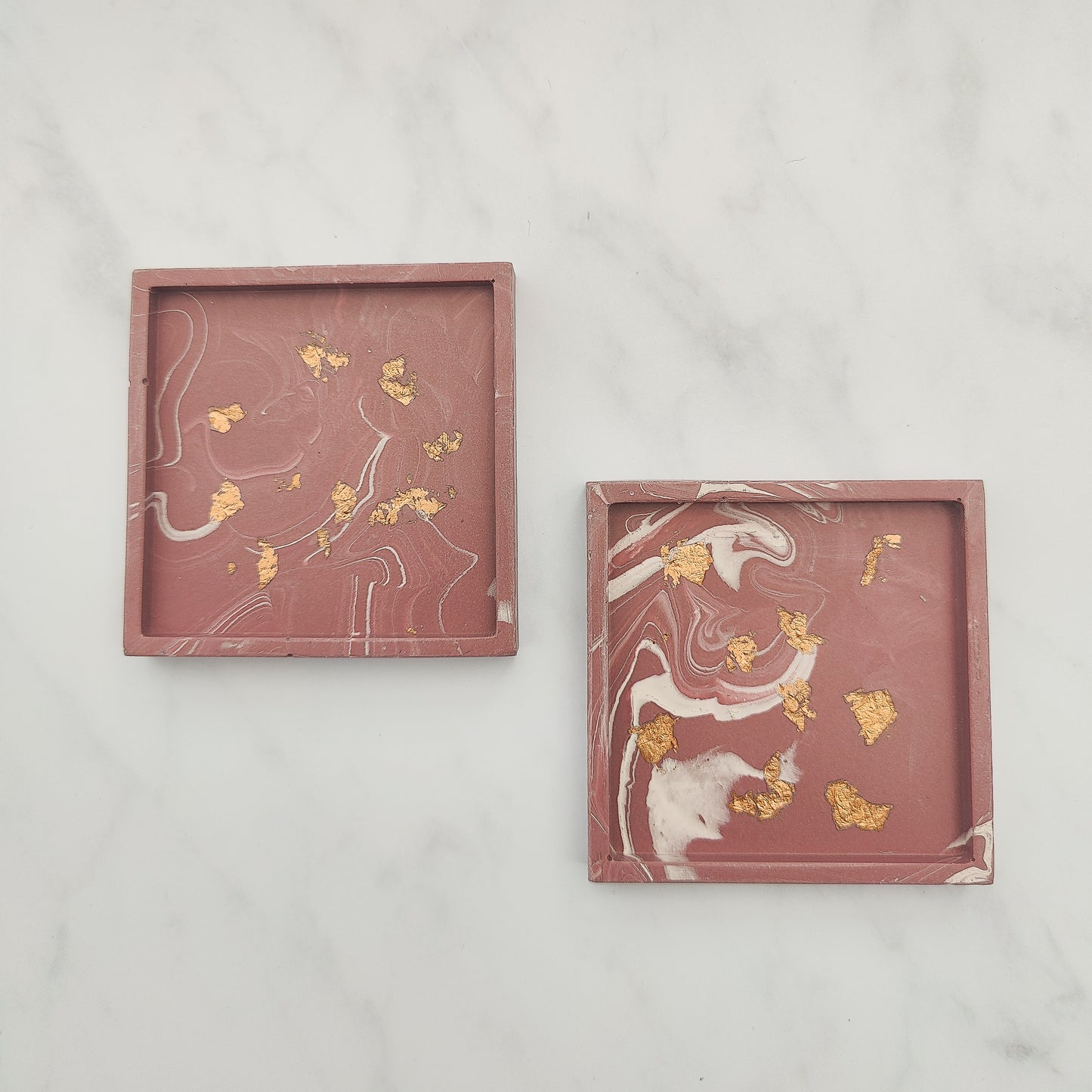 Wine Red Square Coaster Set Of 2