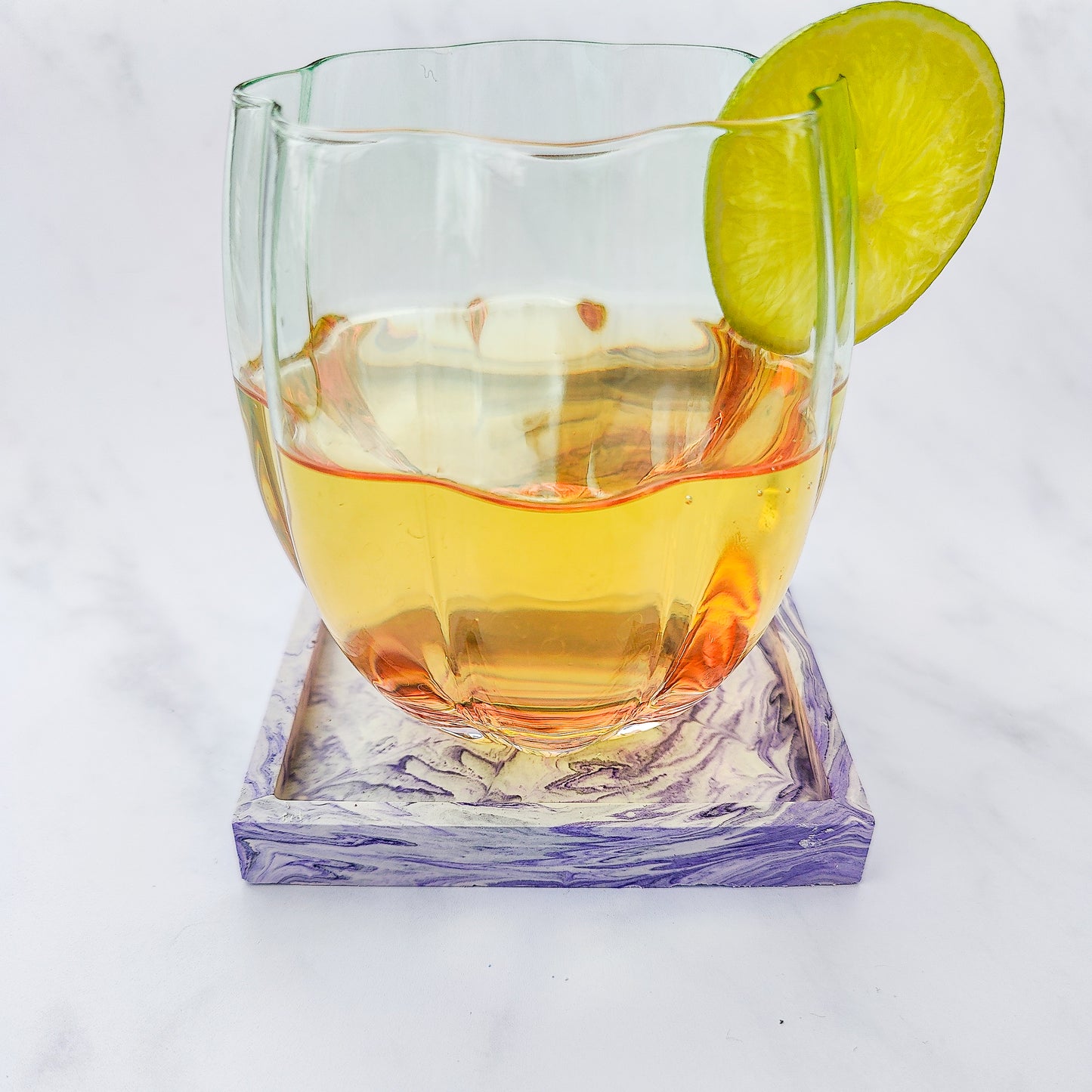 Lilac Swirl Square Coaster Set Of 2