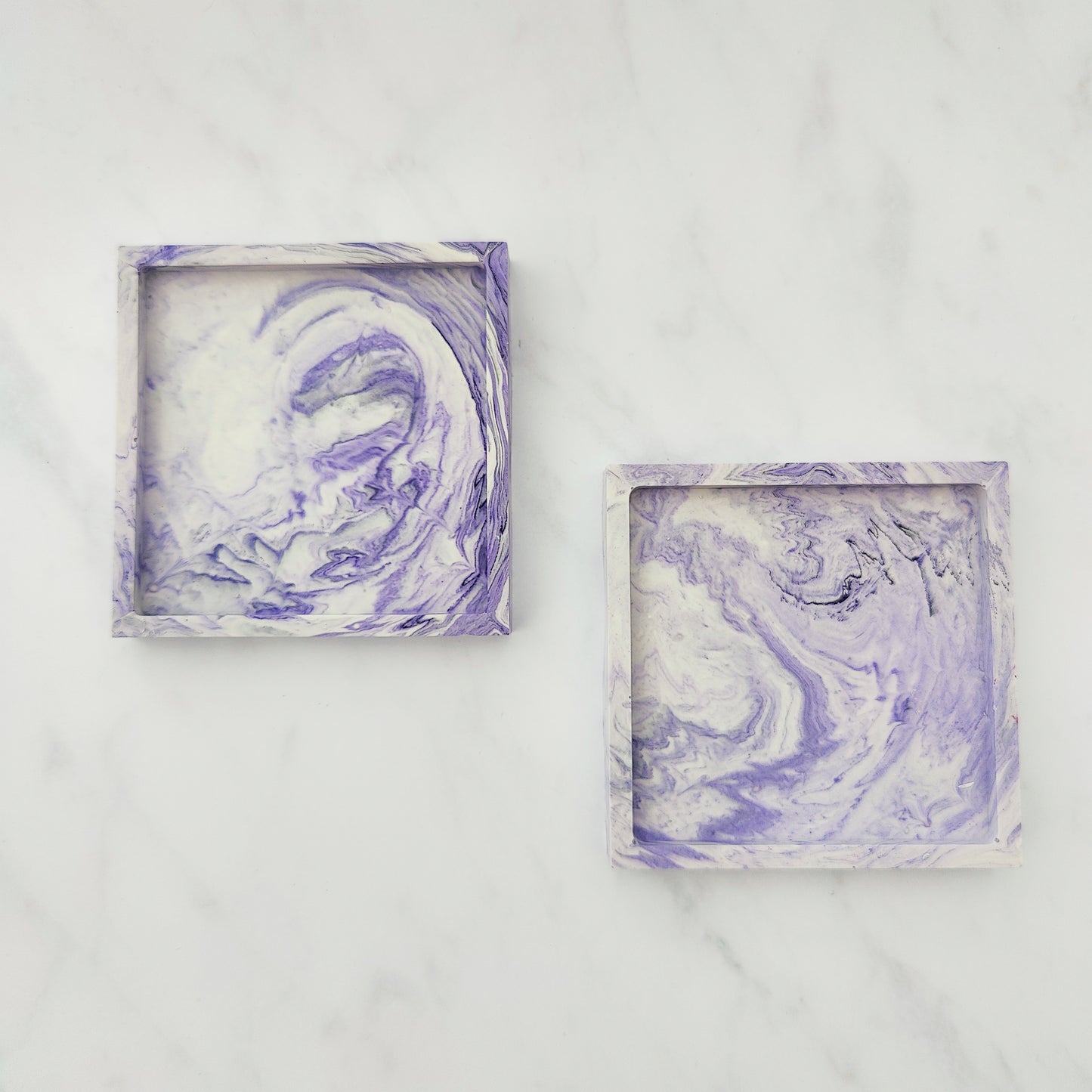 Lilac Swirl Square Coaster Set Of 2