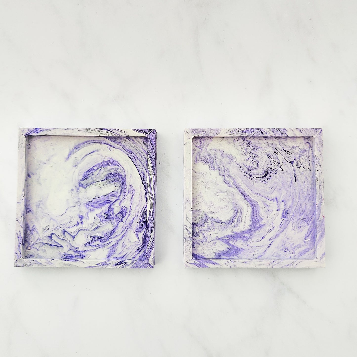 Lilac Swirl Square Coaster Set Of 2