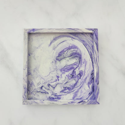 Lilac Swirl Square Coaster Set Of 2