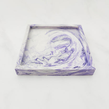Lilac Swirl Square Coaster Set Of 2
