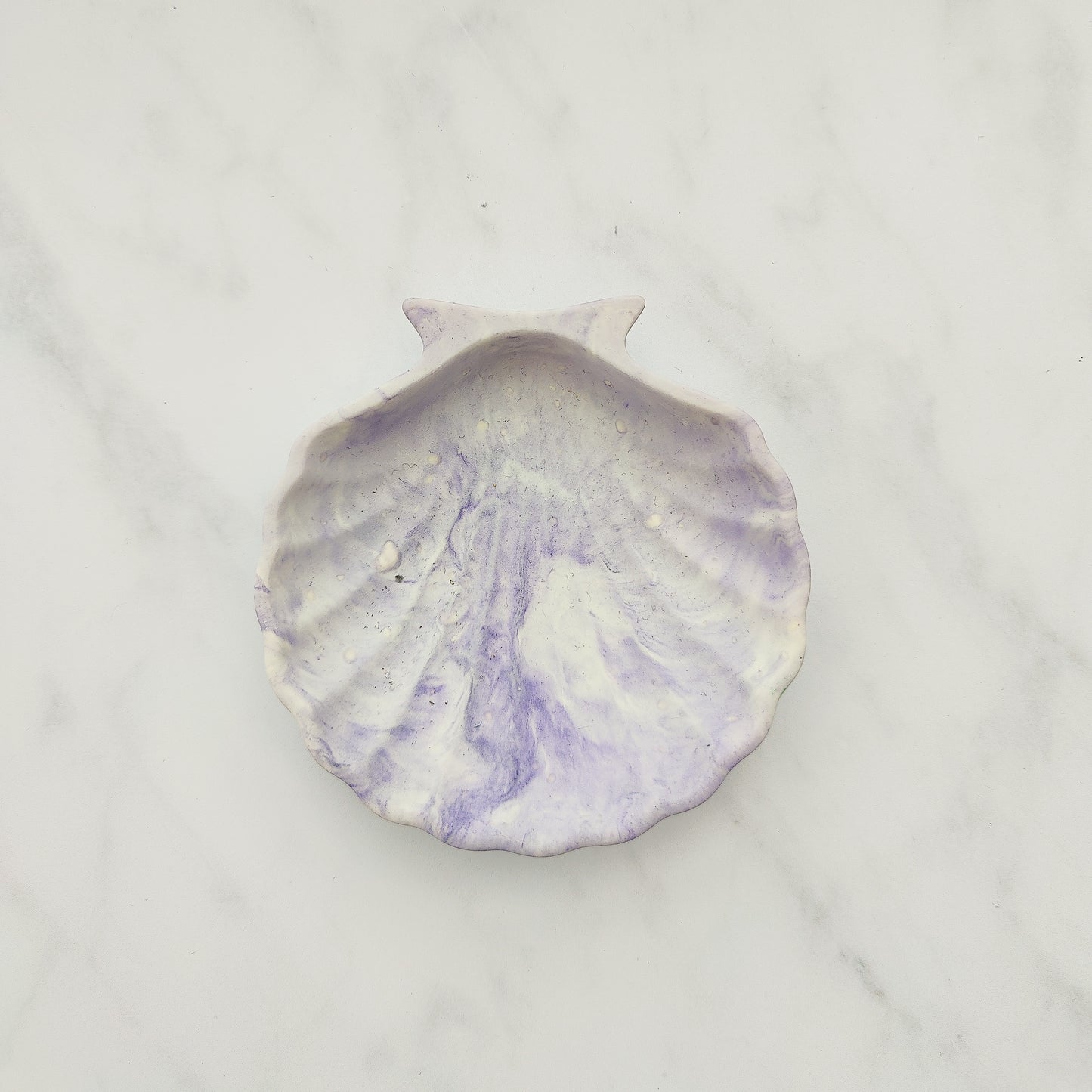 Lilac Swirl Shell Trinket Dish