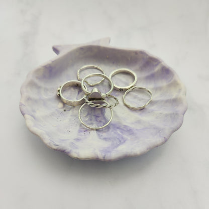Lilac Swirl Shell Trinket Dish