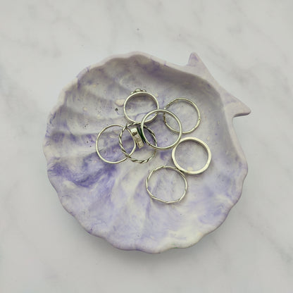 Lilac Swirl Shell Trinket Dish