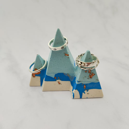 Blue Dipped With Rose Gold Ring Holder