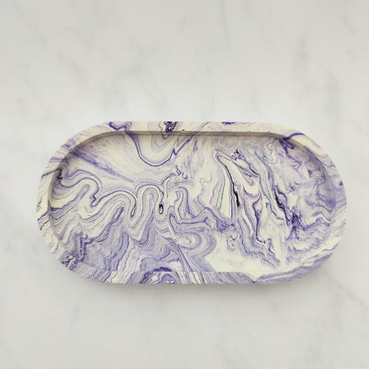 Lilac Swirl Oval Trinket Tray