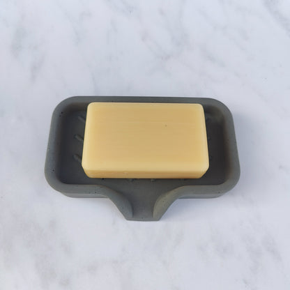 Dark Grey Jesmonite Soap Dish With Lip