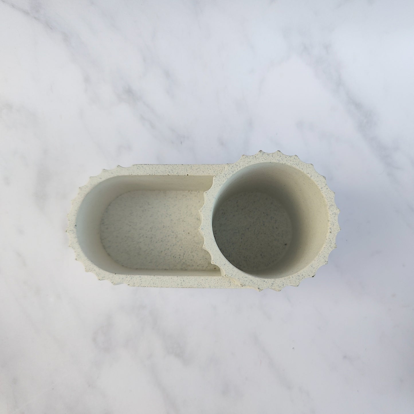 White Jesmonite Bathroom Pot