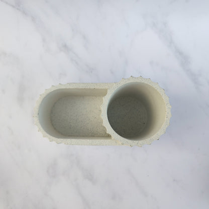 White Jesmonite Bathroom Pot