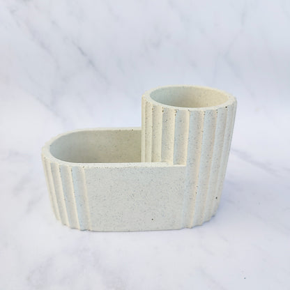 White Jesmonite Bathroom Pot