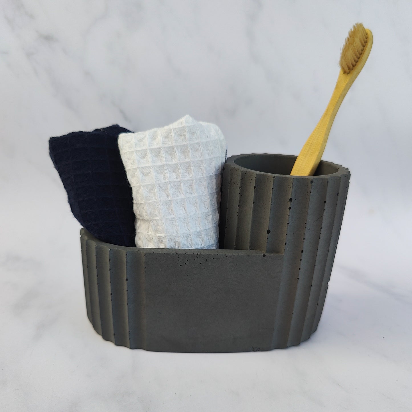Dark Grey Jesmonite Bathroom Pot