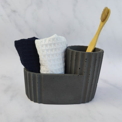Dark Grey Jesmonite Bathroom Pot