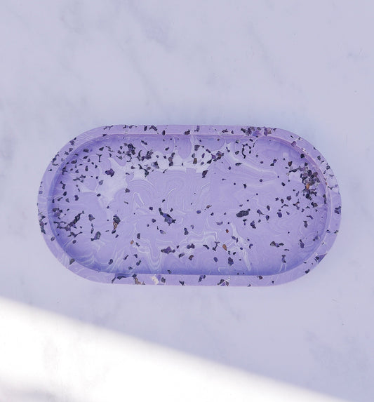 Lilac And Amethyst Jesmonite Trinket Tray
