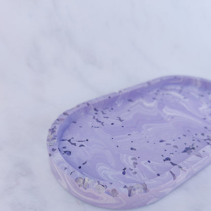 Lilac And Rose Quartz Jesmonite Trinket Tray