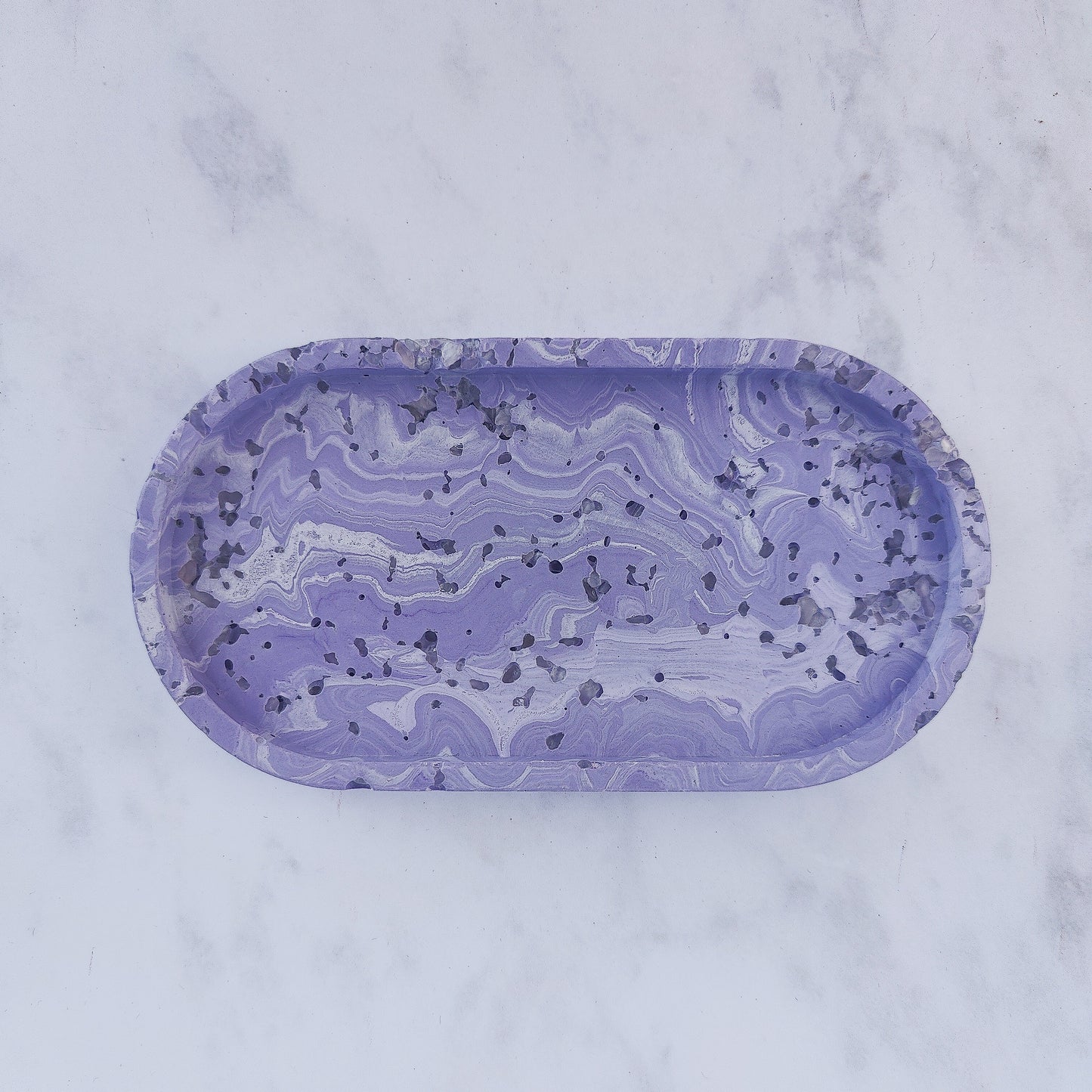 Lilac And Rose Quartz Jesmonite Trinket Tray