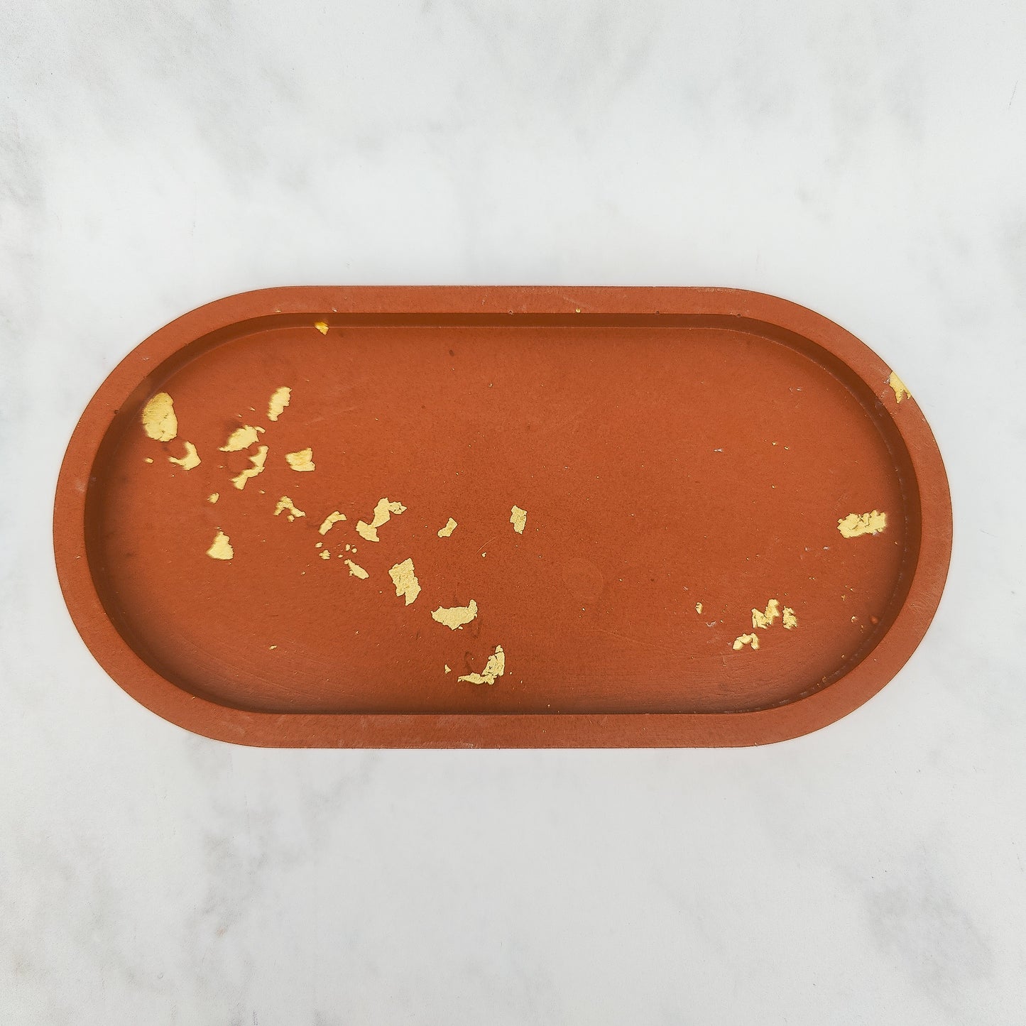 Terracotta Gold Leaf Jesmonite Trinket Tray