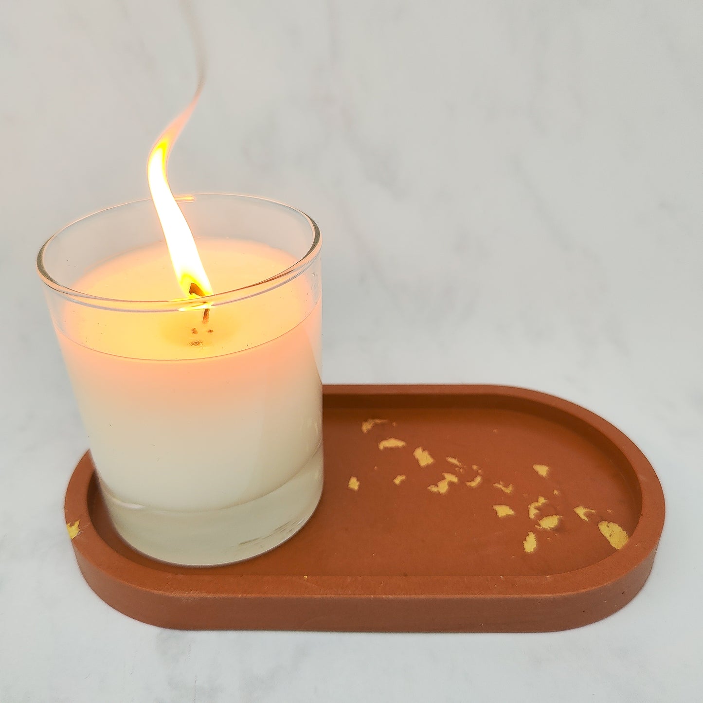 Terracotta Gold Leaf Jesmonite Trinket Tray