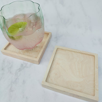 Whispering Sands Jesmonite Square Coaster Set Of 2