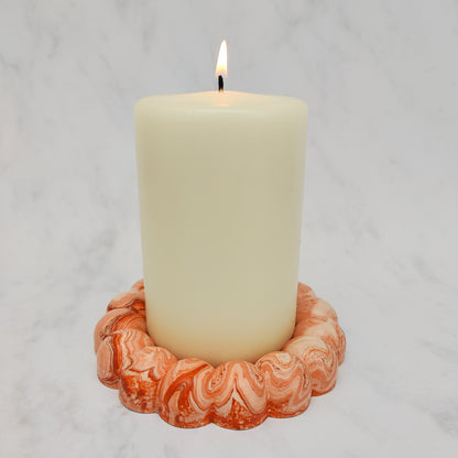 Orange Marble Jesmonite Fat Bubble Tray