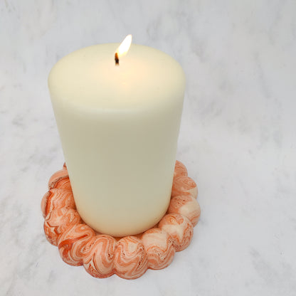 Orange Marble Jesmonite Fat Bubble Tray