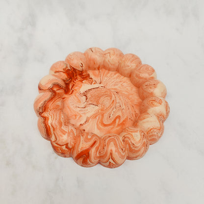 Orange Marble Jesmonite Fat Bubble Tray
