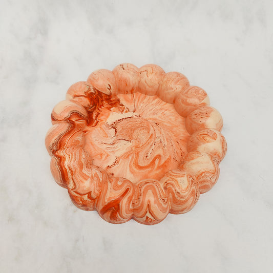 Orange Marble Jesmonite Fat Bubble Tray