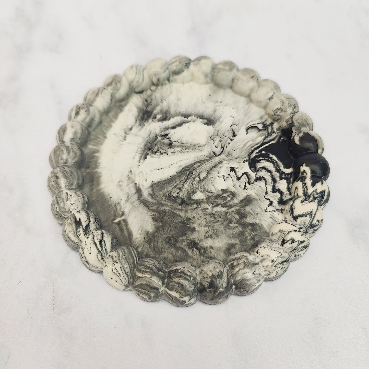 Grey Marble Pebble Jesmonite Tray
