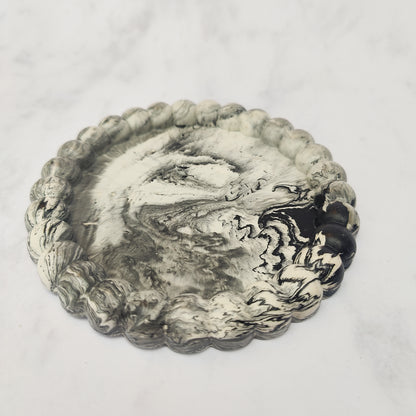 Grey Marble Pebble Jesmonite Tray