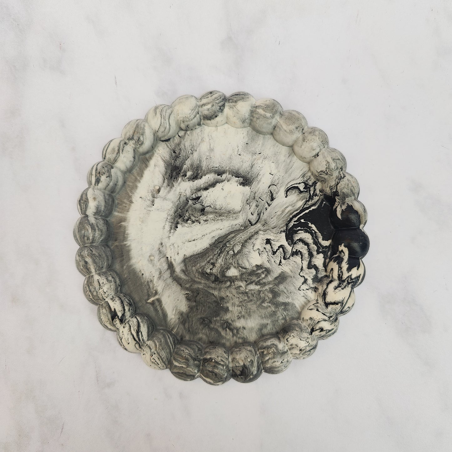 Grey Marble Pebble Jesmonite Tray
