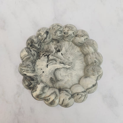 Grey Marble Jesmonite Fat Bubble Tray