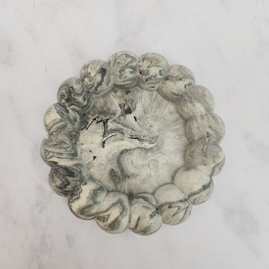 Grey Marble Jesmonite Fat Bubble Tray