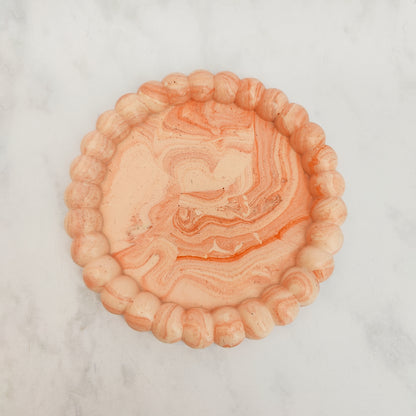 Orange Marble Pebble Jesmonite Tray
