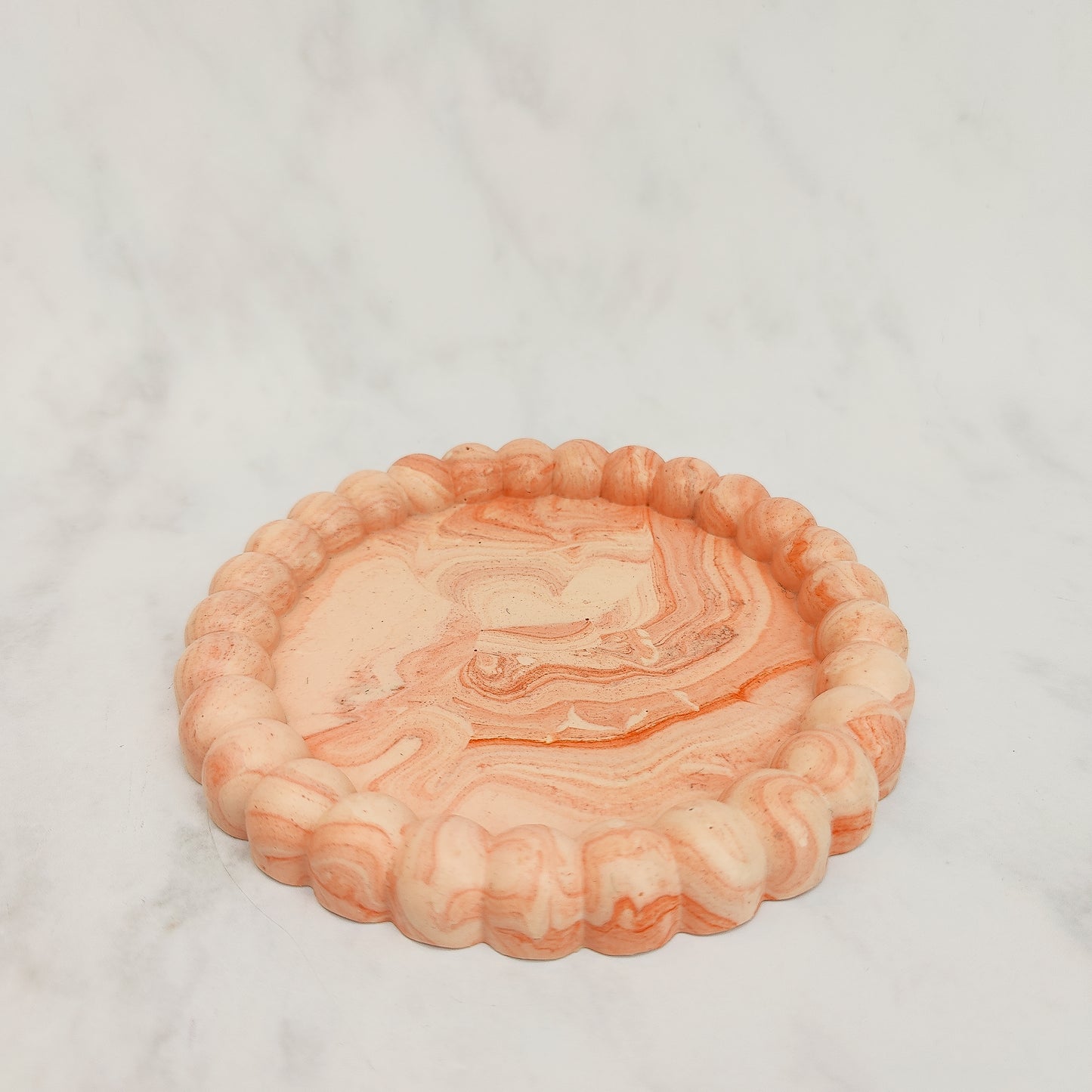 Orange Marble Pebble Jesmonite Tray