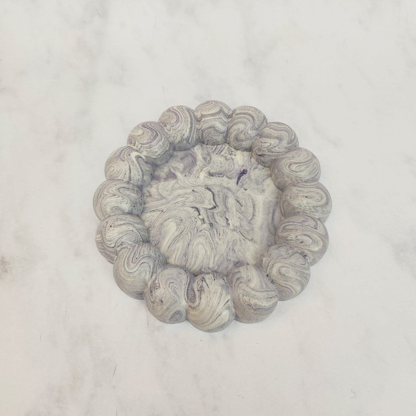 Lilac Marble Jesmonite Fat Bubble Tray