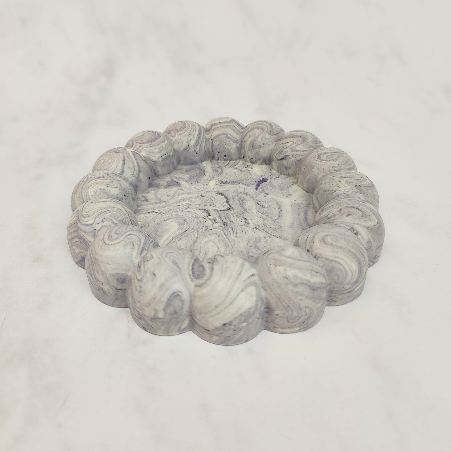 Lilac Marble Jesmonite Fat Bubble Tray