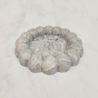 Lilac Marble Jesmonite Fat Bubble Tray