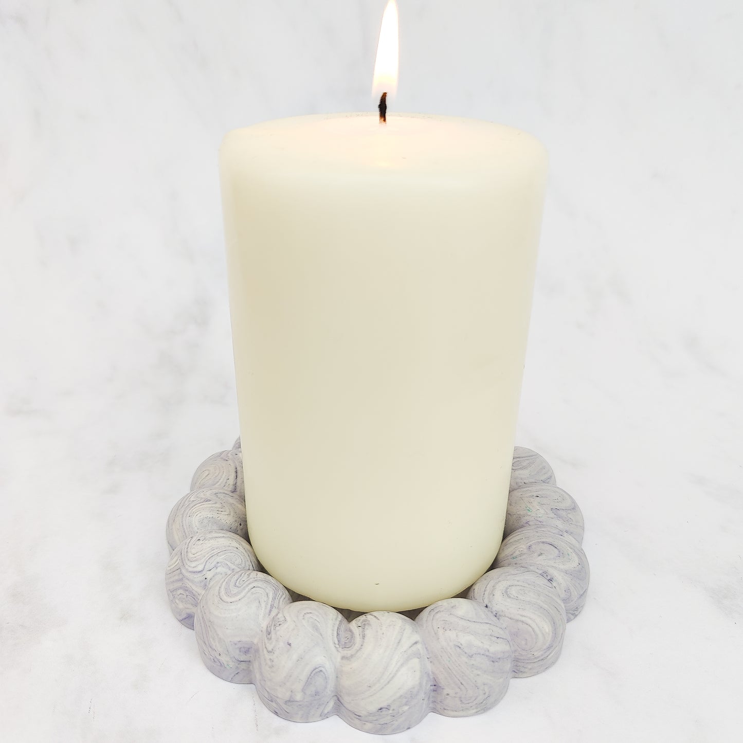 Lilac Marble Jesmonite Fat Bubble Tray