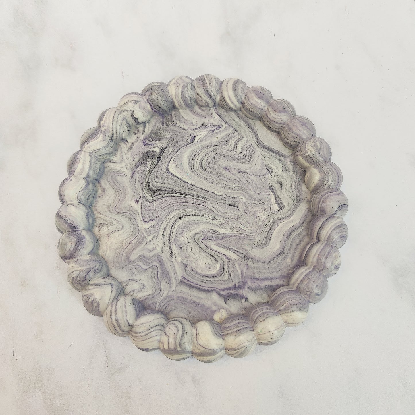 Lilac Marble Pebble Jesmonite Tray