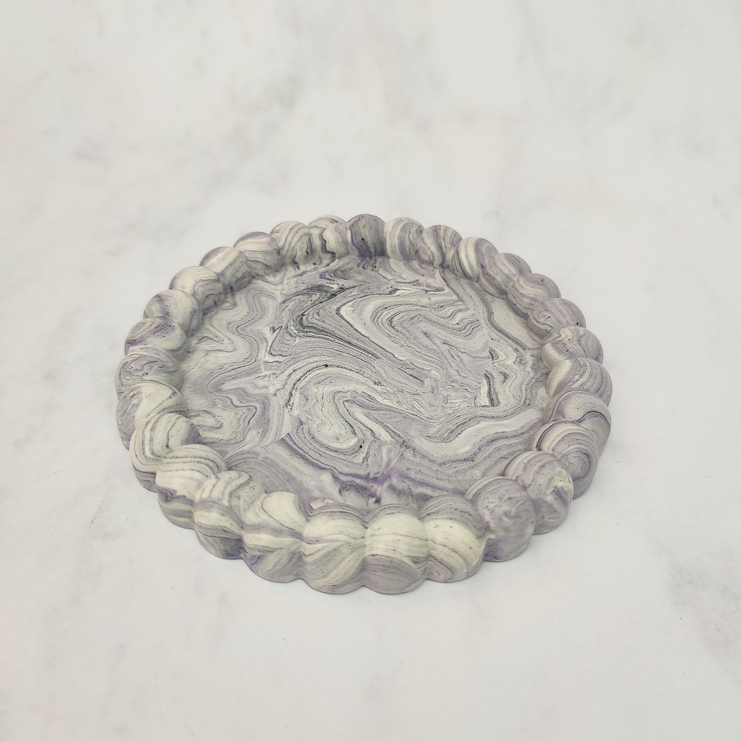Lilac Marble Pebble Jesmonite Tray